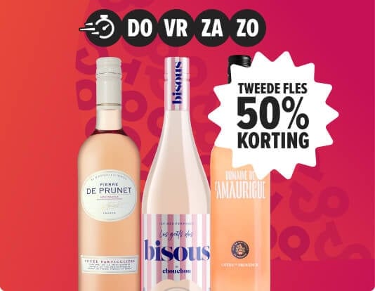 ros&eacute; weekenddeal tweede fels 50% korting